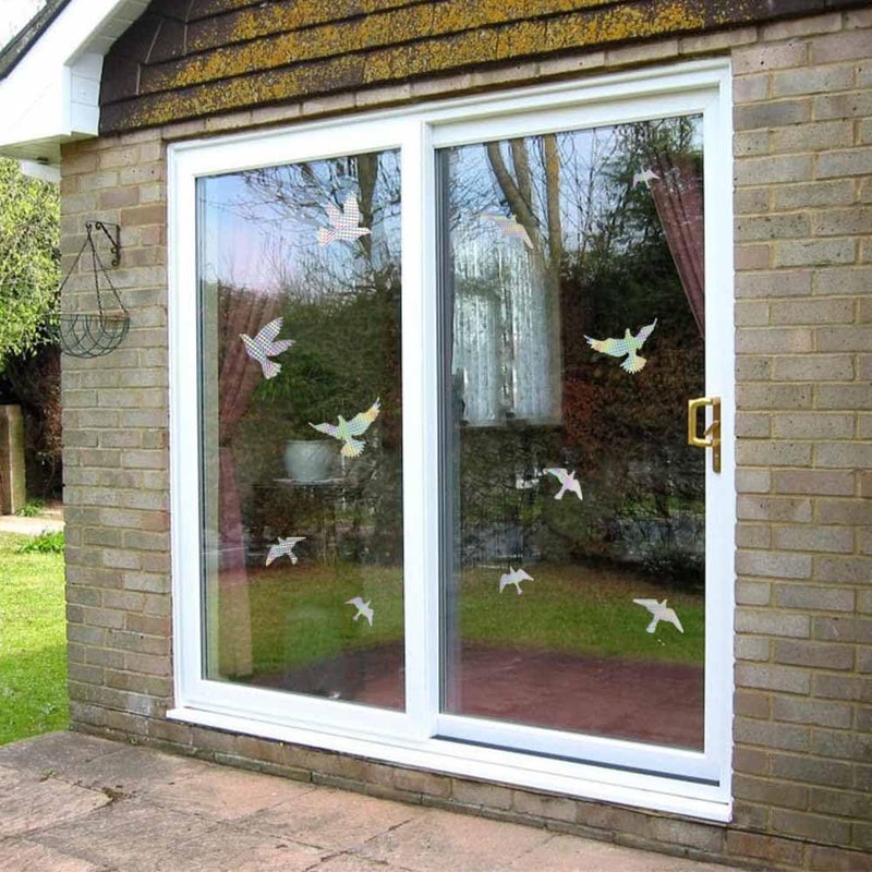 MESINURS Anti-Collision Window Bird Stickers Decals Glass Door Protect and Save Bird Strikes (Reflective) - Image 4